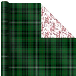 Hallmark Christmas Classics 3-Pack Reversible Wrapping Paper Assortment, 120 Sq. Ft. -Hallmark Sales Store Santa and Plaids Assorted Reversible Gift Wrap 5JXW1070 05