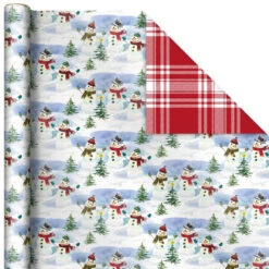 Hallmark Christmas Classics 3-Pack Reversible Wrapping Paper Assortment, 120 Sq. Ft. -Hallmark Sales Store Santa and Plaids Assorted Reversible Gift Wrap 5JXW1070 06