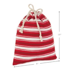 Hallmark 10" And 20" Santa And Stripes 2-Pack Fabric Christmas Gift Bags -Hallmark Sales Store Santa and Stripes Medium and XL Fabric Gift Bags XGB4902 04
