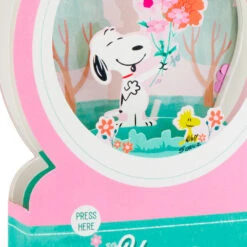 Hallmark Peanuts® Snoopy Snow Globe 3D Pop-Up Mother's Day Card With Motion -Hallmark Sales Store Snoopy 3D PopUp Mothers Day Card With Motion 1299MEJ8033 04
