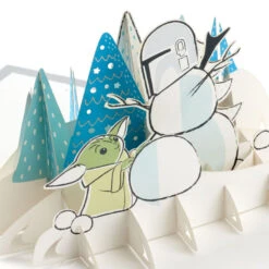 Hallmark Star Wars: The Mandalorian™ Grogu™ Warm Wishes 3D Pop-Up Holiday Card -Hallmark Sales Store Star Wars The Mandalorian Grogu 3D PopUp Holiday Card 1499XXH9985 04