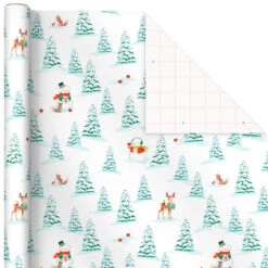 Hallmark Pastel Christmas Prints 3-Pack Wrapping Paper, 120 Sq. Ft. -Hallmark Sales Store Storybook Scenes 3Pack Christmas Wrapping Paper 5JXW1081 05