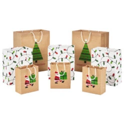 Hallmark Merry Mix 8-Pack Christmas Gift Bags, Assorted Sizes And Designs