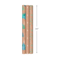 Hallmark Winter Nature Kraft Prints 3-Pack Christmas Wrapping Paper, 90 Sq. Ft. -Hallmark Sales Store Winter Nature 3Pack Christmas Wrapping Paper 5JXW1051 04